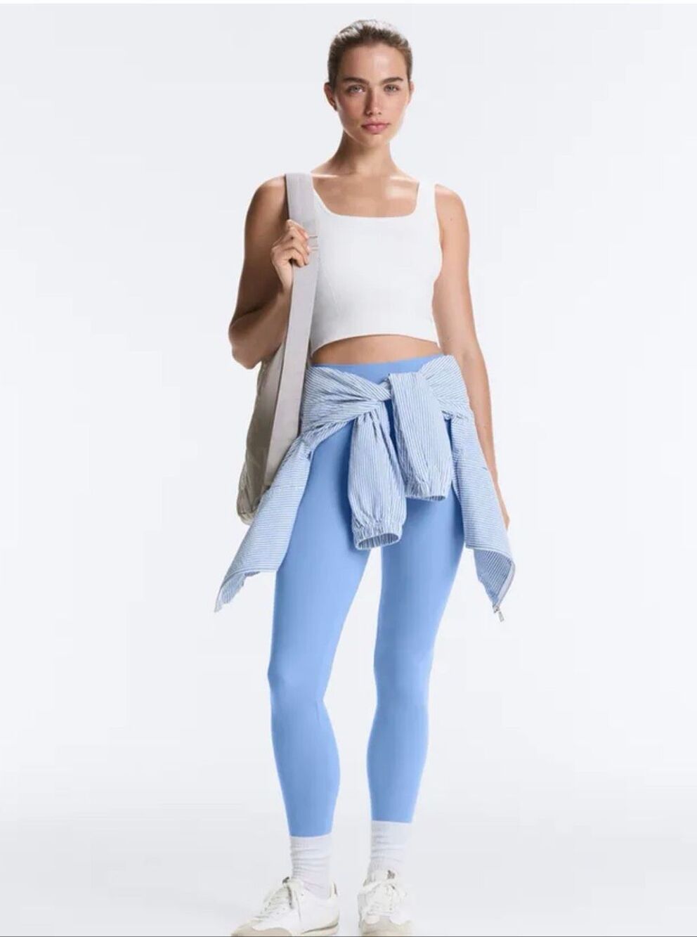 OYSHO Comfortlux high-waisted ankle-length leggings S Pale Lavender Blue
